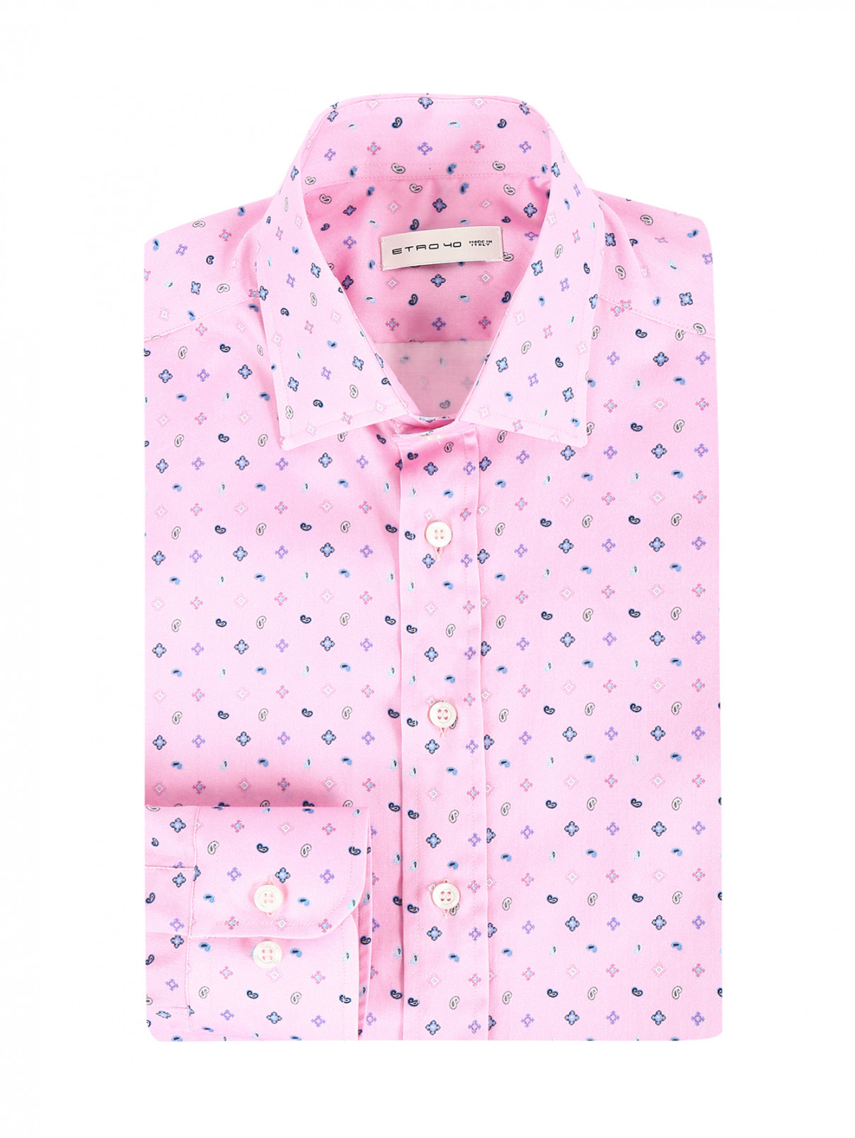Рубашка из хлопка Etro  –  Общий вид  – Цвет:  Розовый