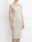 Платье из хлопка декорированное бисером Emporio Armani  –  Модель Верх-Низ