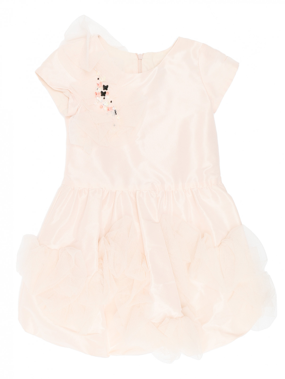 Платье с декоративной аппликацией Junior Gaultier  –  Общий вид  – Цвет:  Розовый