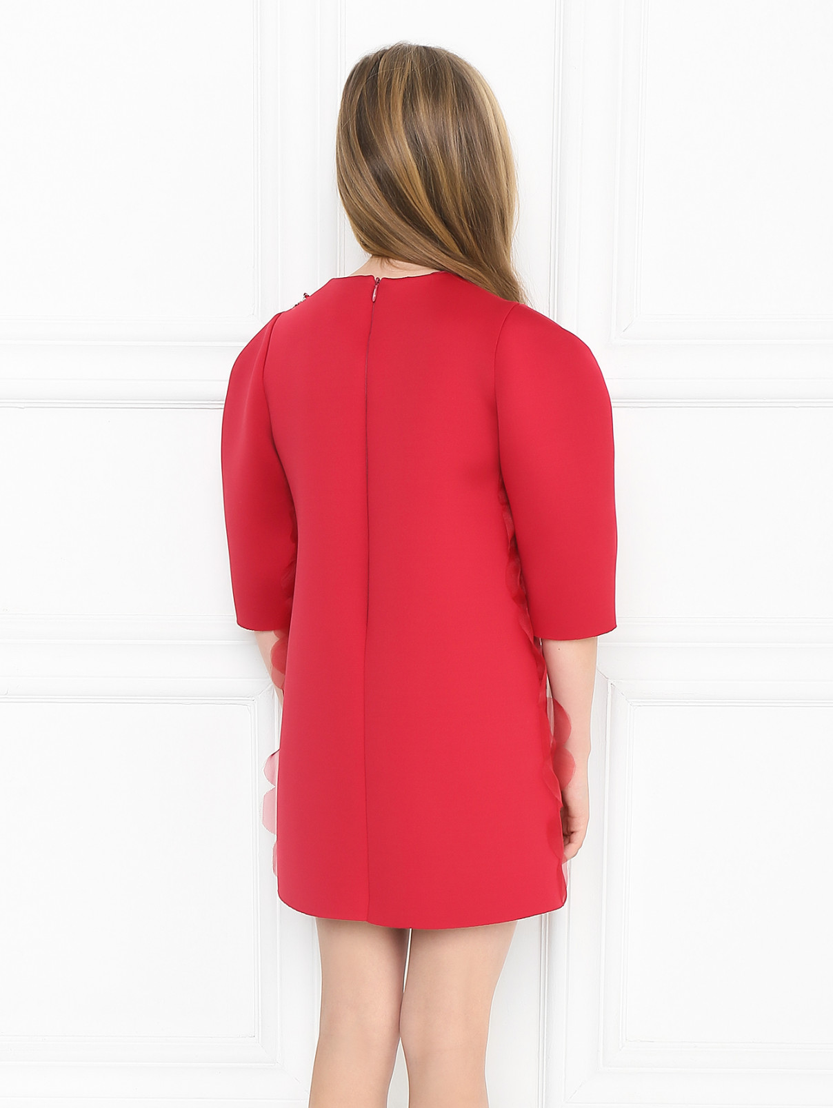 Платье из неопрена с аппликацией Elisabetta Franchi  –  МодельВерхНиз1  – Цвет:  Розовый