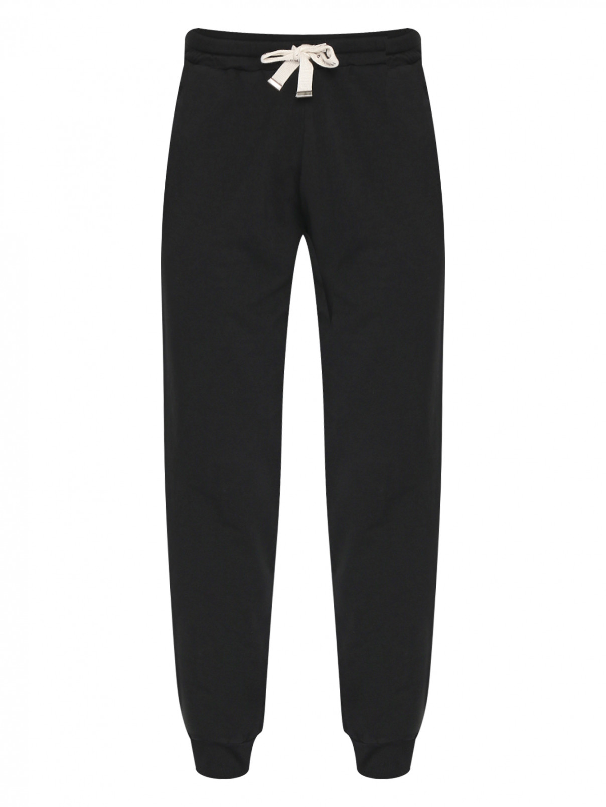Трикотажные брюки на резинке с карманами Daniele Fiesoli  –  Общий вид  – Цвет:  Черный