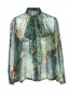 Блуза из шелка свободного кроя с узором Alberta Ferretti  –  Общий вид