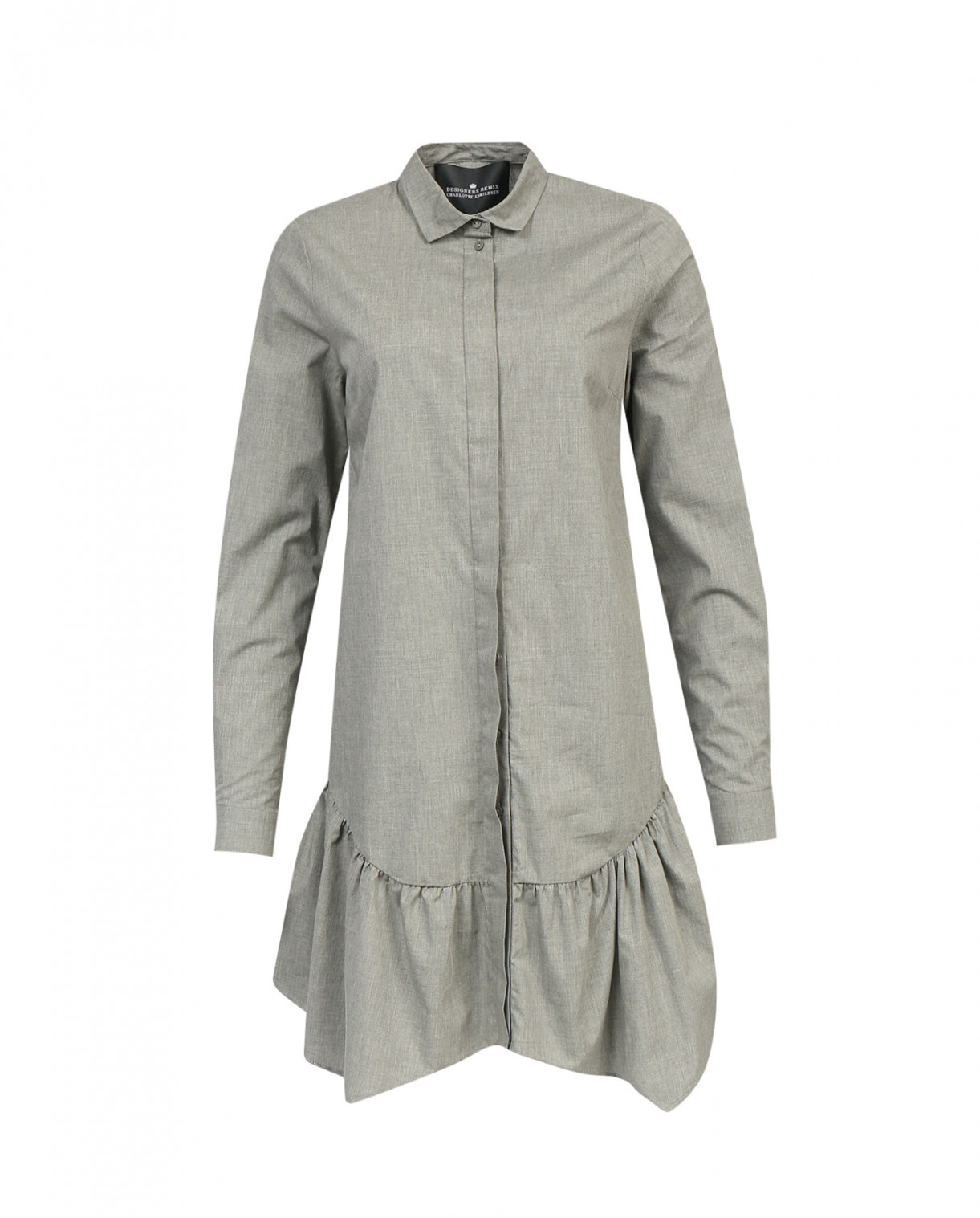 Платье-блуза из хлопка DESIGNERS REMIX  –  Общий вид  – Цвет:  Серый