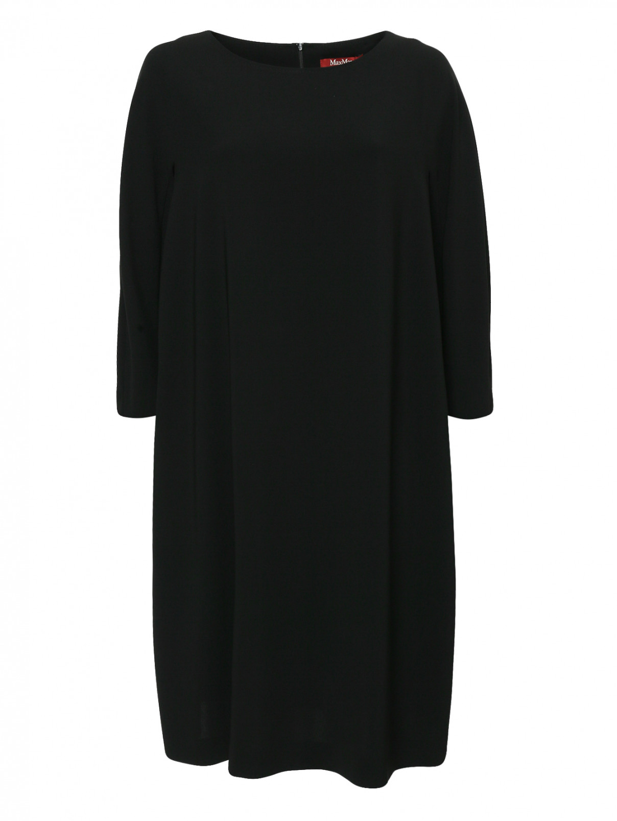 Платье свободного кроя с карманами Max Mara  –  Общий вид  – Цвет:  Черный