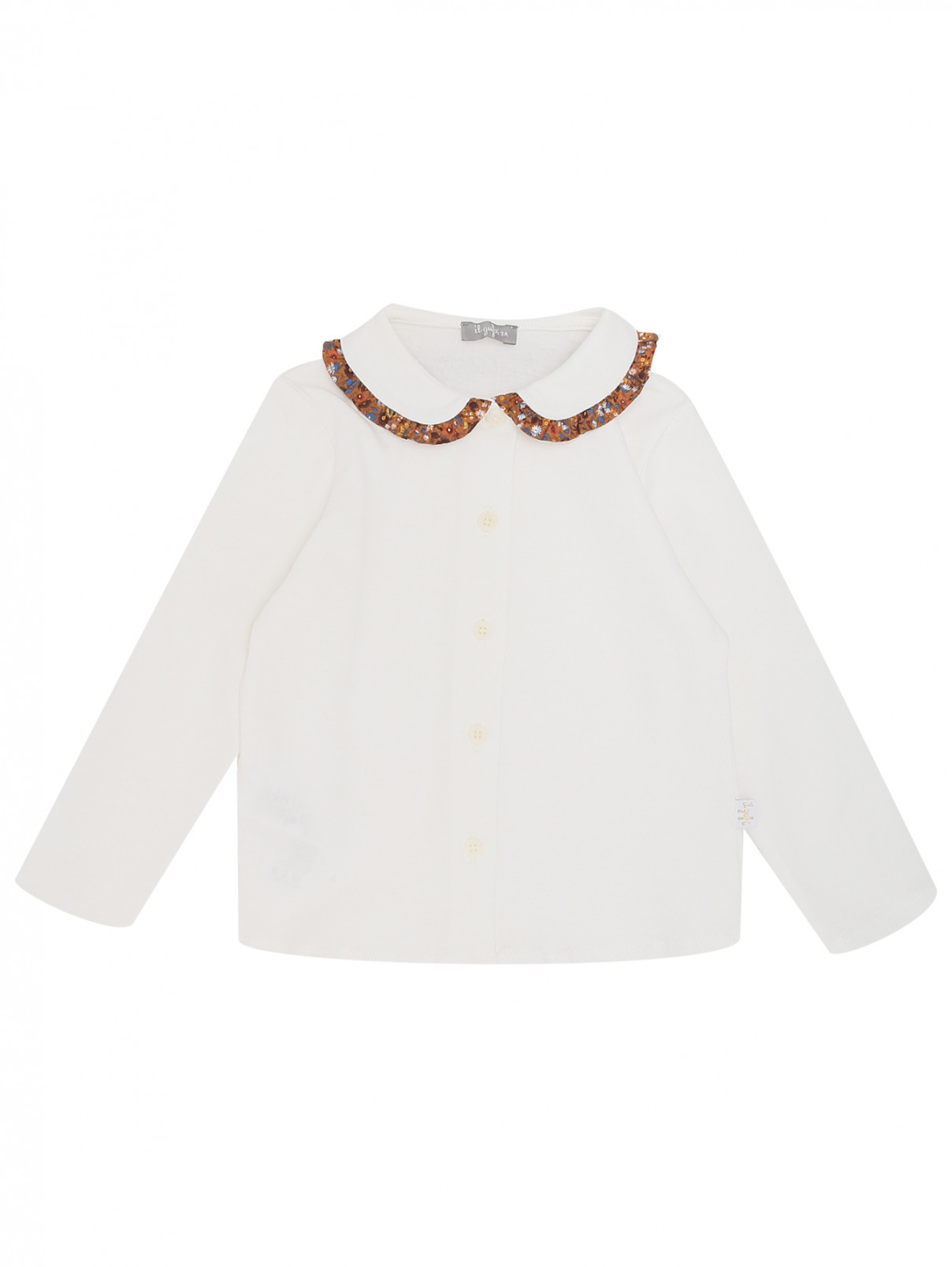 Блуза из хлопка на пуговицах Il Gufo  –  Общий вид  – Цвет:  Белый