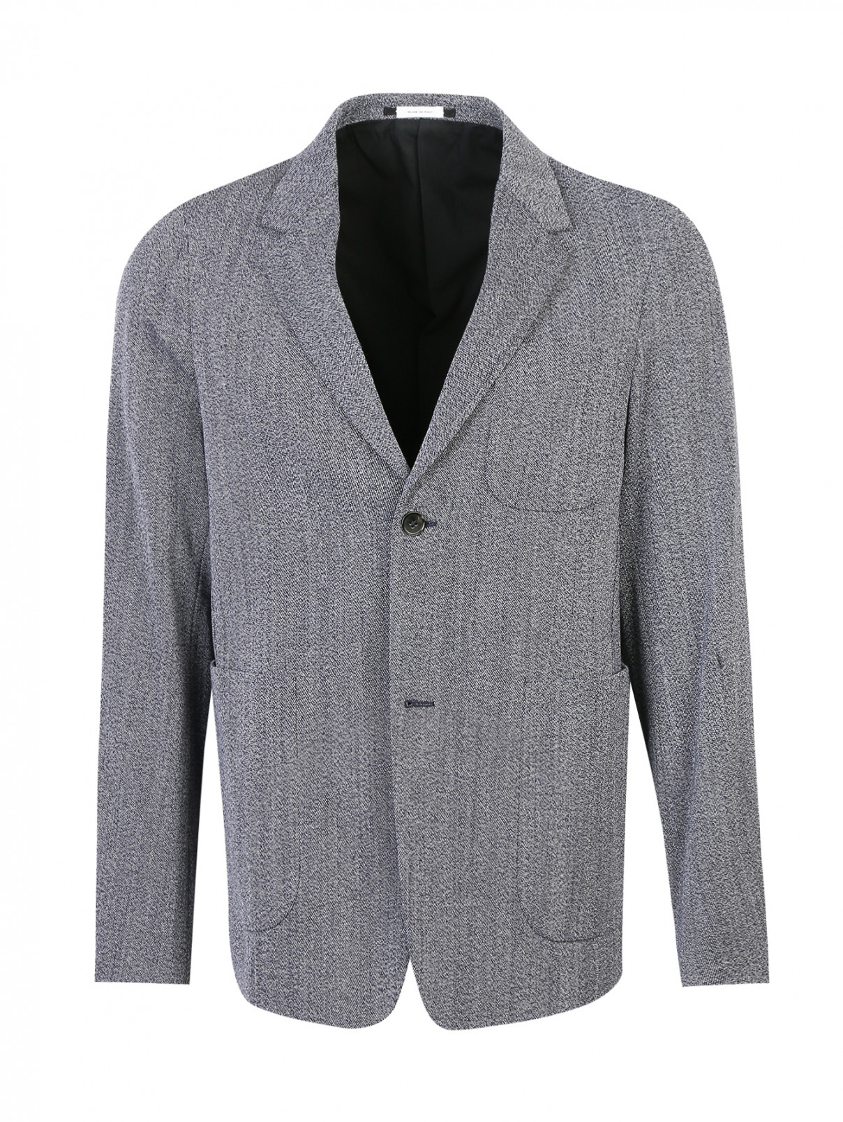 Пиджак однобортный из шерсти Jil Sander  –  Общий вид  – Цвет:  Синий
