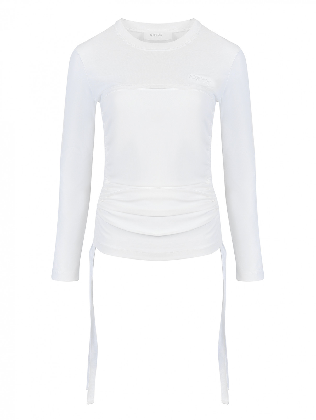 Блуза трикотажная с драпировками Sportmax  –  Общий вид  – Цвет:  Белый