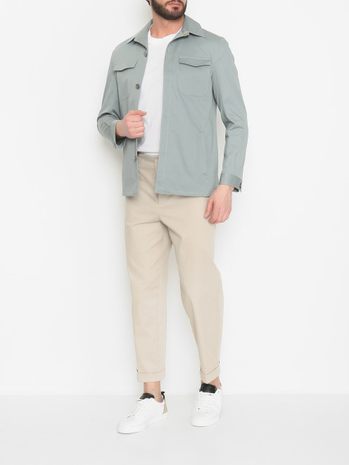 Куртка из хлопка с накладными карманами Tombolini - МодельОбщийВид