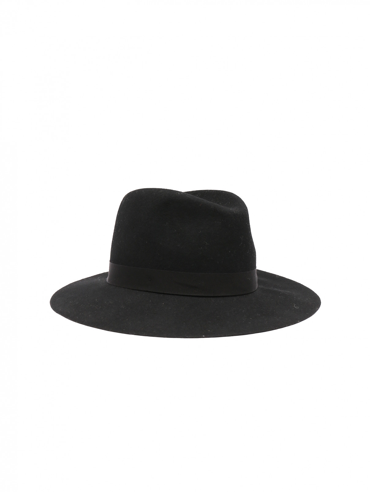 Шляпа из шерсти с золотой фурнитурой Elisabetta Franchi  –  Общий вид  – Цвет:  Черный