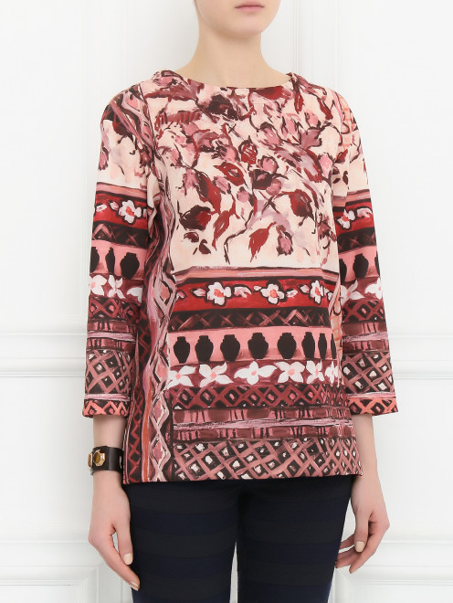 Блуза с цветочным узором Alberta Ferretti - Модель Верх-Низ