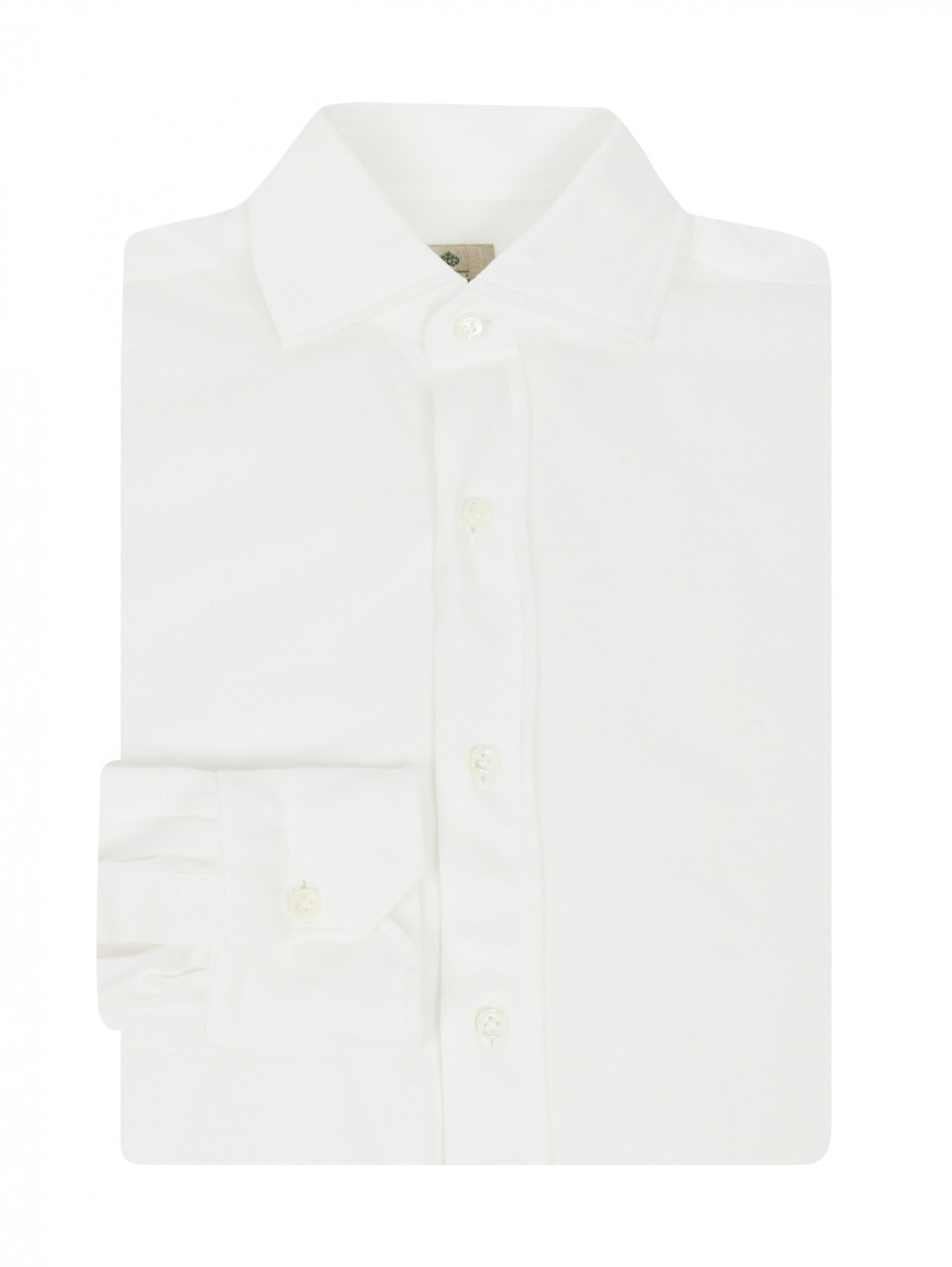 Рубашка из хлопка Borrelli  –  Общий вид  – Цвет:  Белый