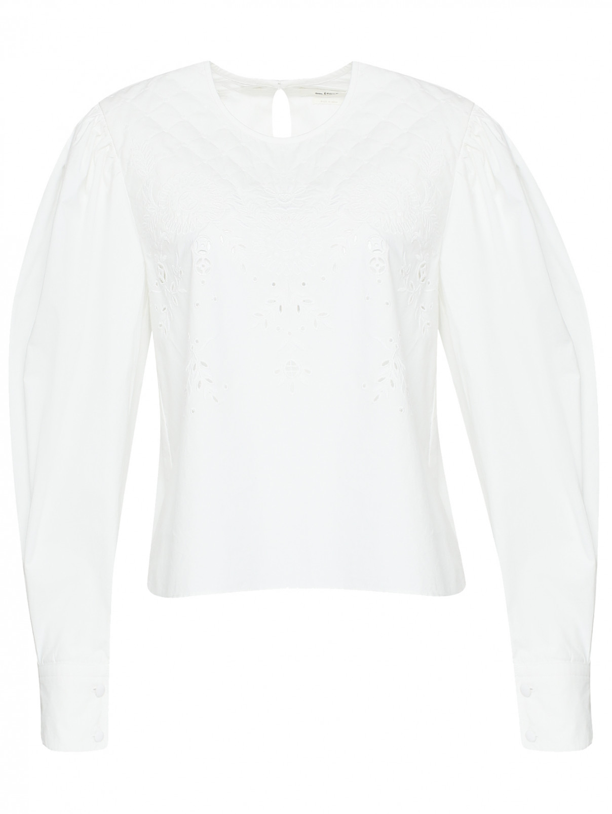 Блуза из хлопка свободного кроя Isabel Marant  –  Общий вид  – Цвет:  Белый