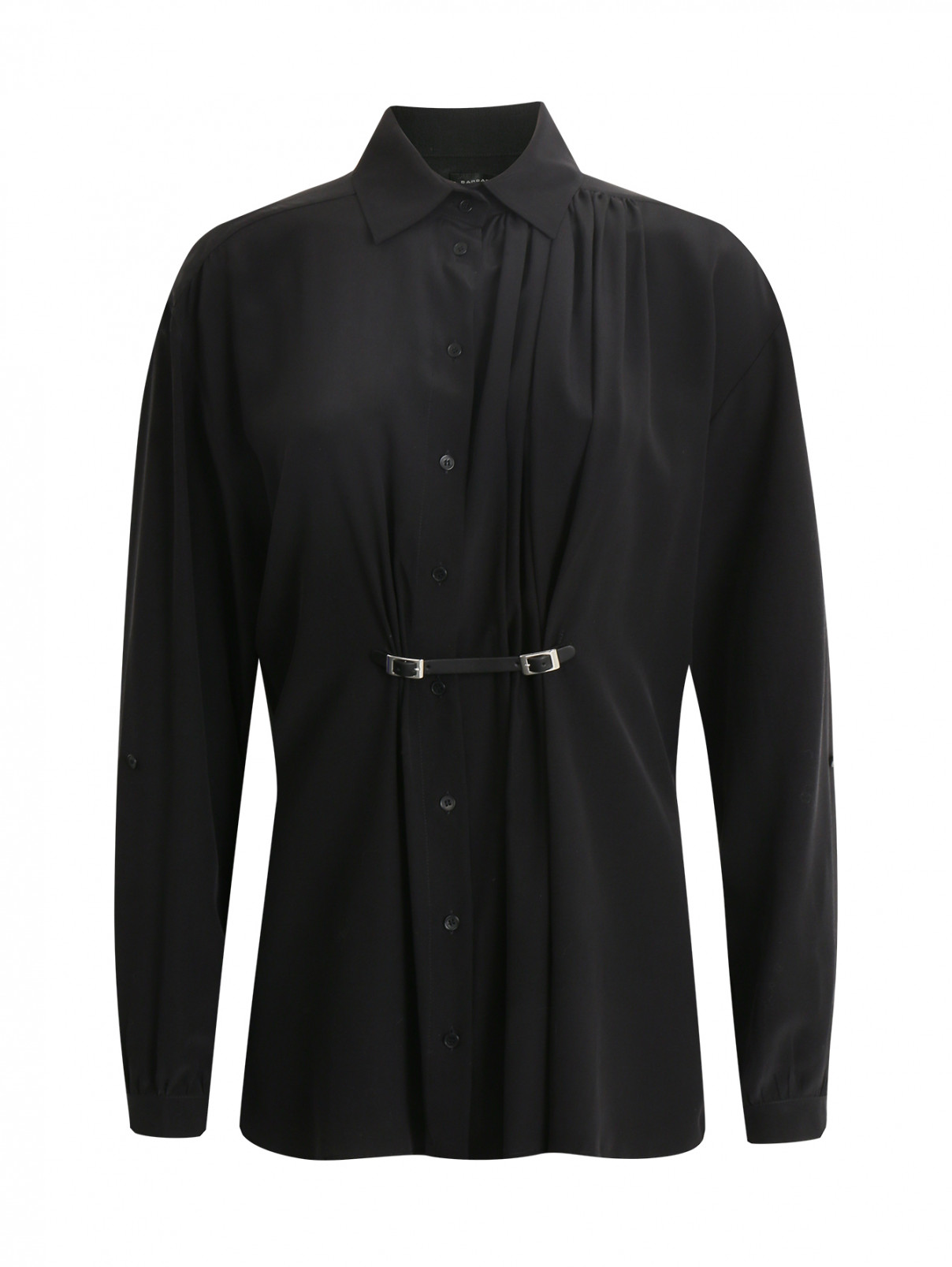 Рубашка из шелка с декором Barbara Bui  –  Общий вид  – Цвет:  Черный