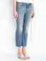 Укороченные джинсы из светлого денима с потертостями Iro  –  Модель Верх-Низ