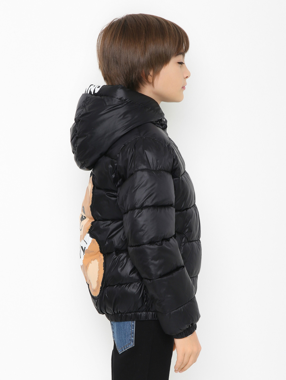 Утепленная куртка с карманами Moschino  –  МодельВерхНиз2  – Цвет:  Черный
