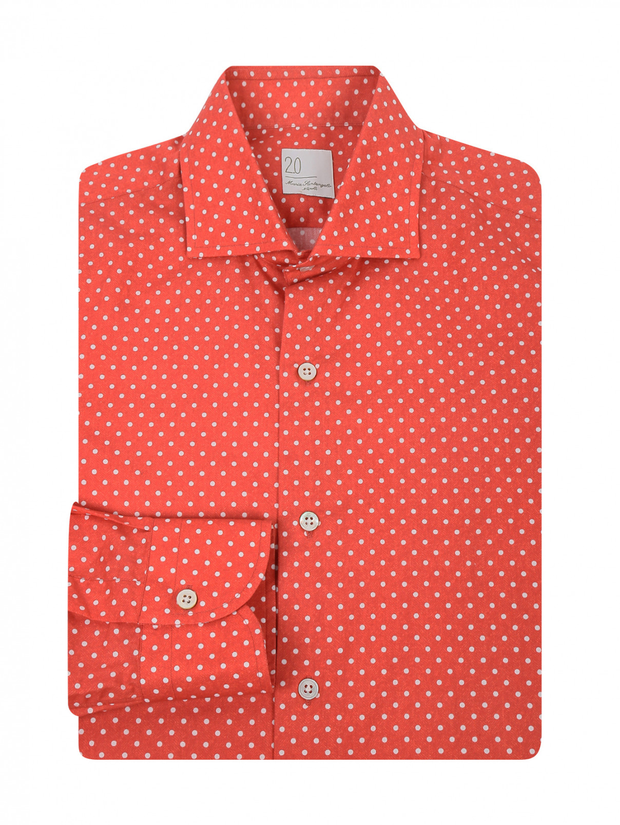 Рубашка из хлопка с узором Maria Santangelo  –  Общий вид  – Цвет:  Красный