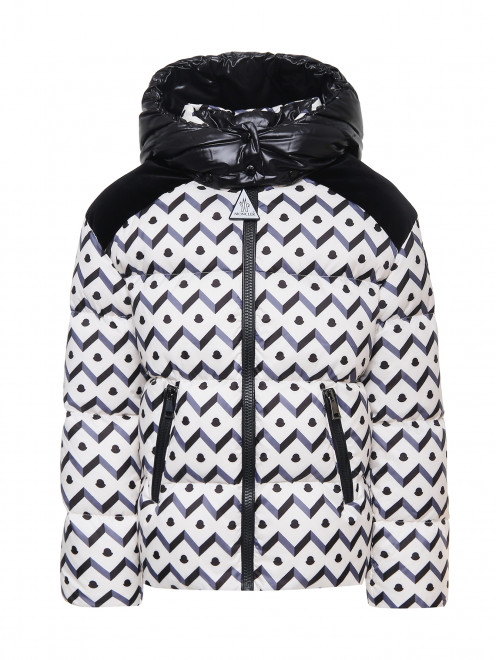Пуховик с узором на молнии Moncler - Общий вид