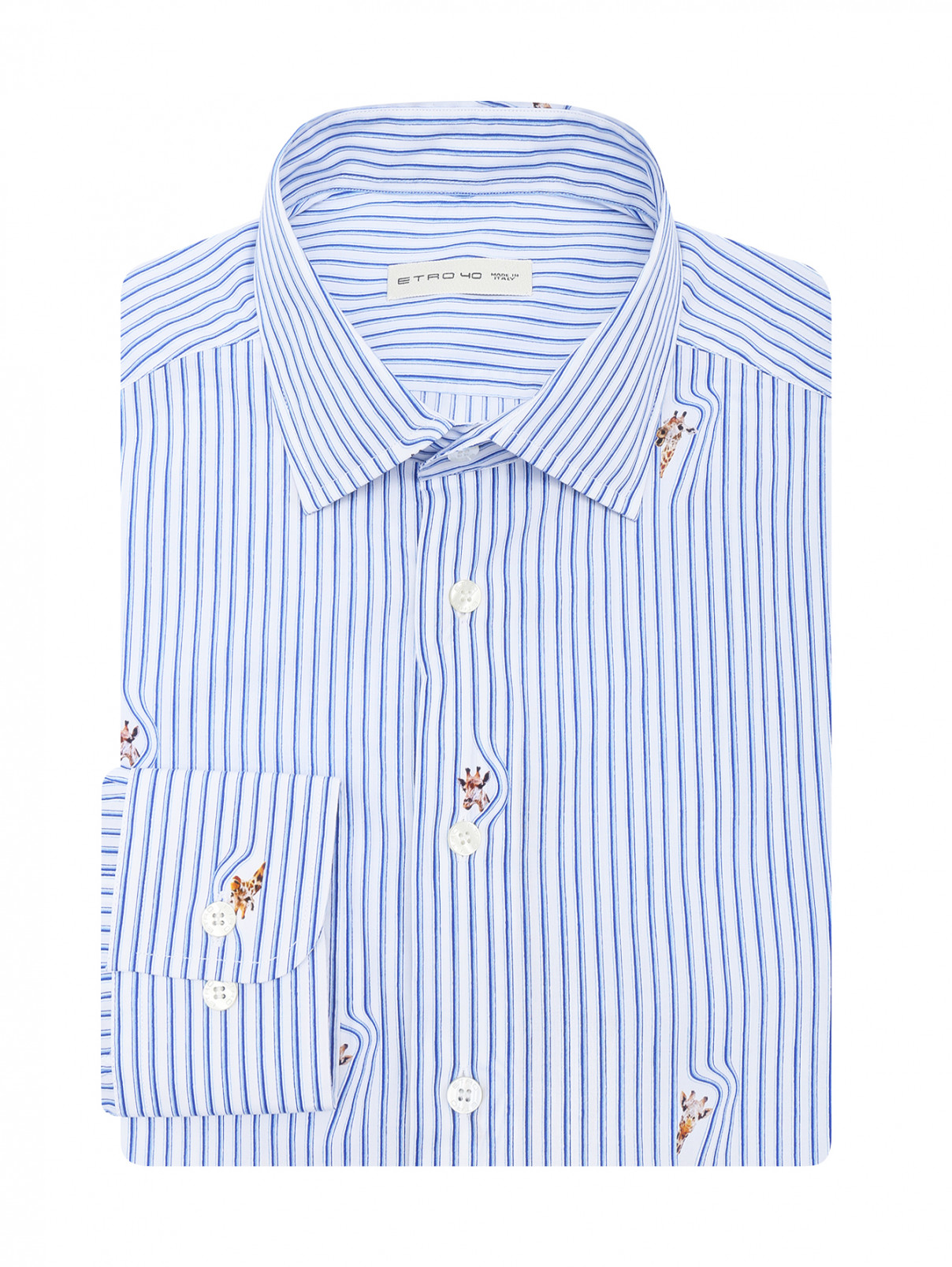 Рубашка из хлопка с узором Etro  –  Общий вид  – Цвет:  Узор