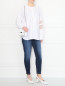 Блуза из хлопка с прозрачными вставками на рукавах Marina Rinaldi  –  МодельОбщийВид