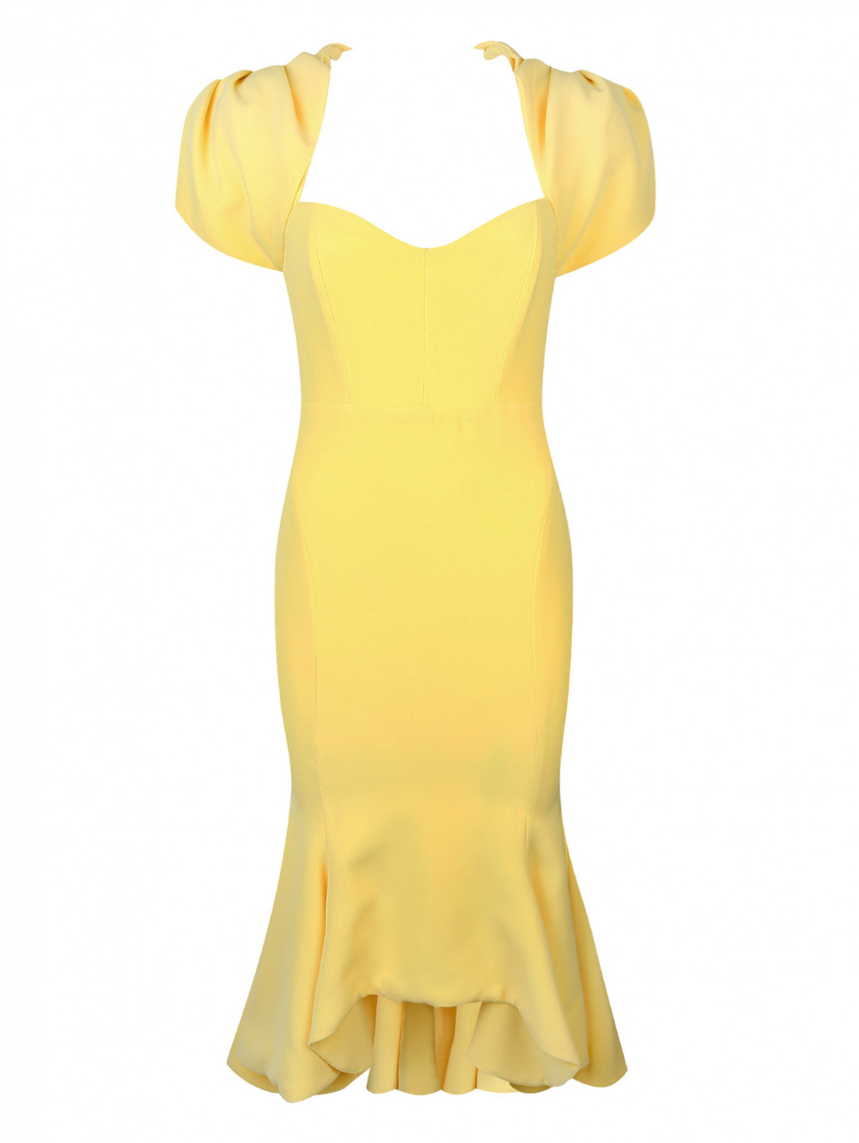 Платье c пышными рукавами Rhea Costa  –  Общий вид  – Цвет:  Желтый