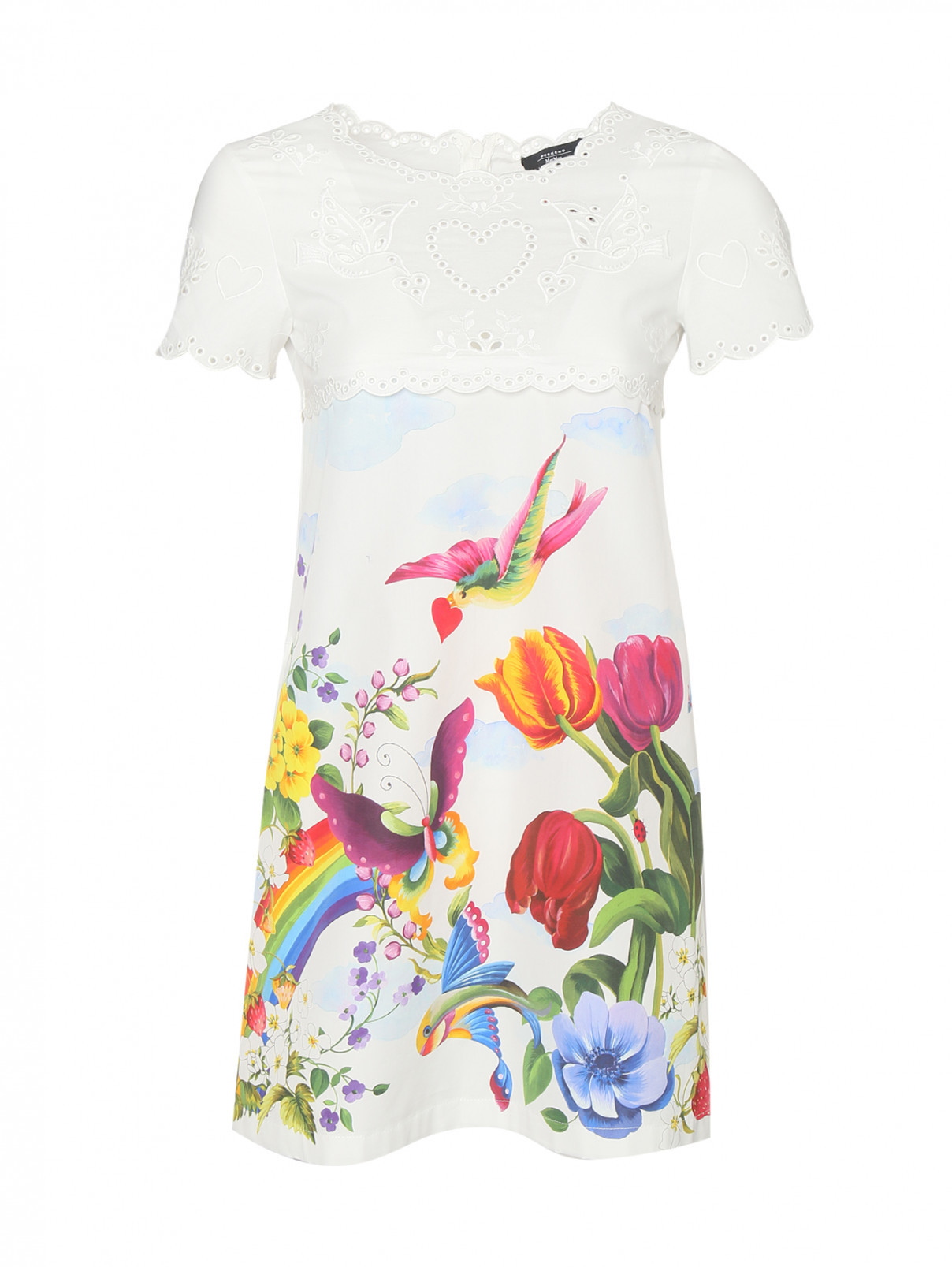 Мини-платье из хлопка Weekend Max Mara  –  Общий вид  – Цвет:  Узор