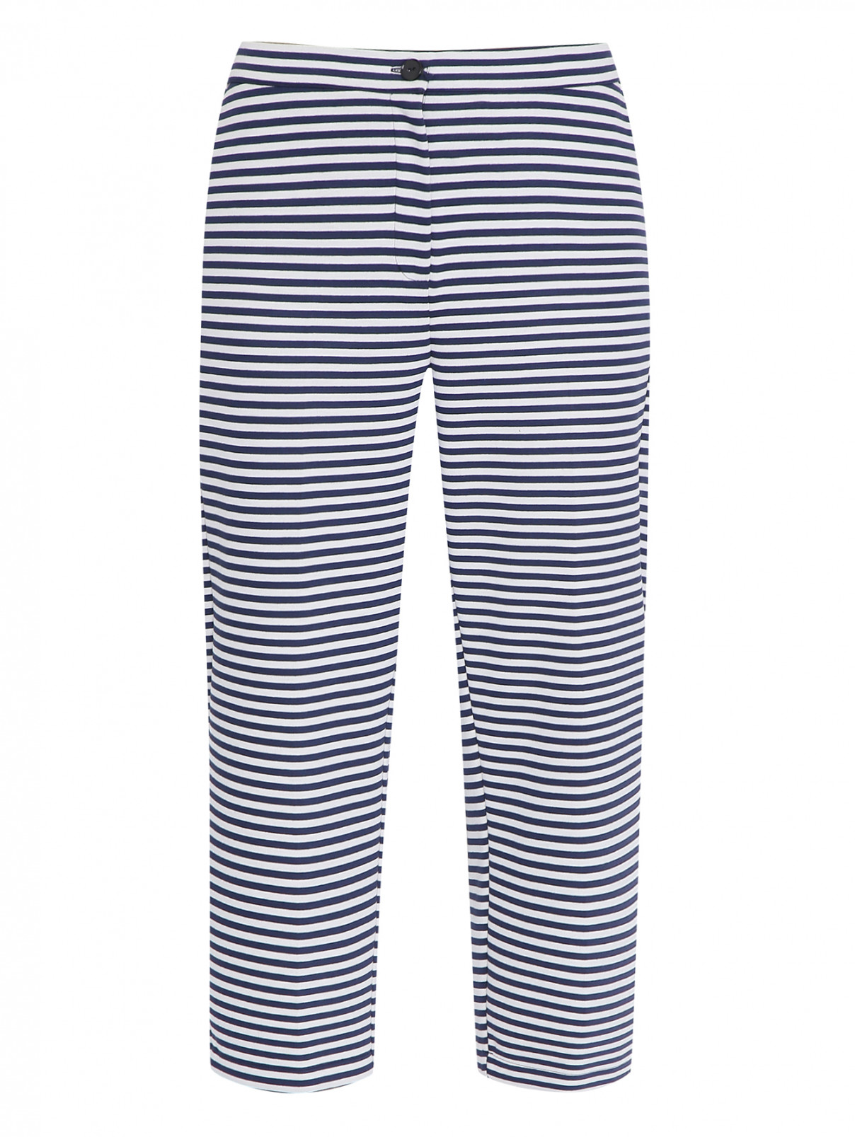 Трикотажные брюки с узором полоска Persona by Marina Rinaldi  –  Общий вид  – Цвет:  Узор