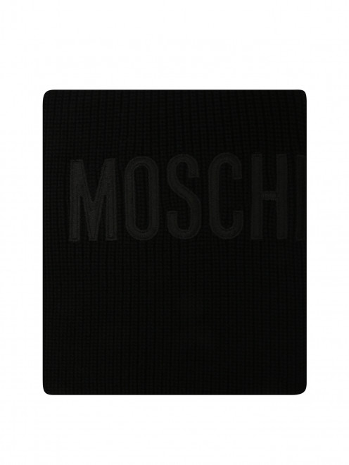 Шарф из шерсти с вышитым логотипом Moschino - Общий вид