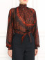Полупрозрачная блуза из шелка с узором Jean Paul Gaultier  –  Модель Верх-Низ