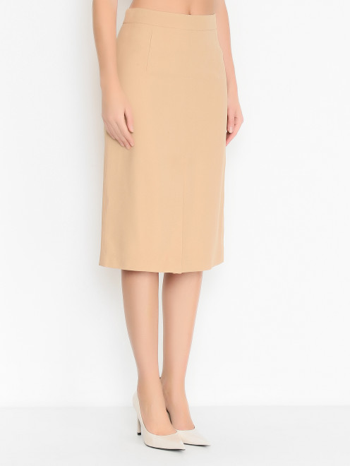 Однотонная юбка-карандаш с разрезом Alberta Ferretti - МодельВерхНиз