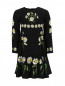 Платье с рюшами и цветочным принтом Dolce & Gabbana  –  Общий вид