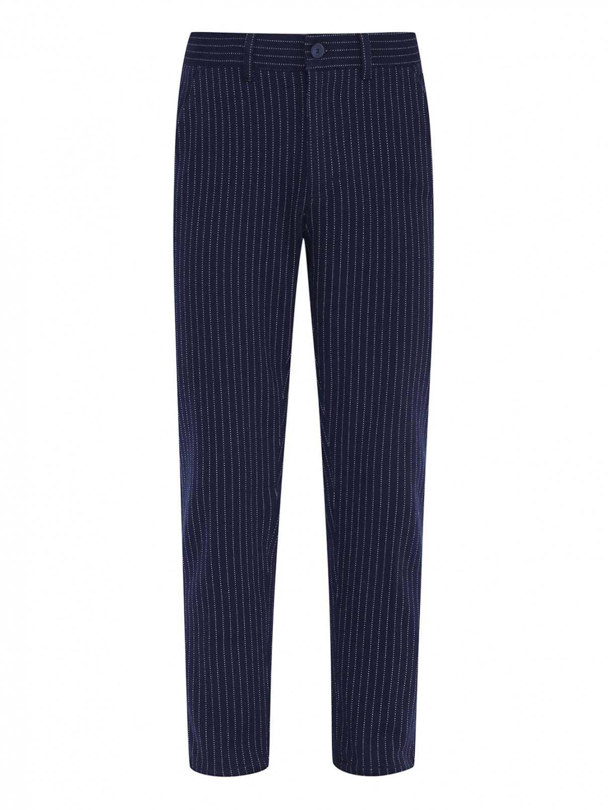 Классические брюки из хлопка Il Gufo  –  Общий вид  – Цвет:  Синий