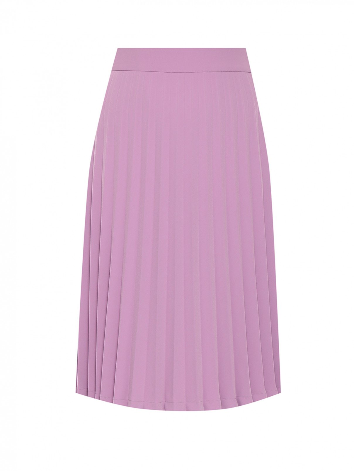 Плиссированная юбка-миди Moschino Boutique  –  Общий вид  – Цвет:  Фиолетовый