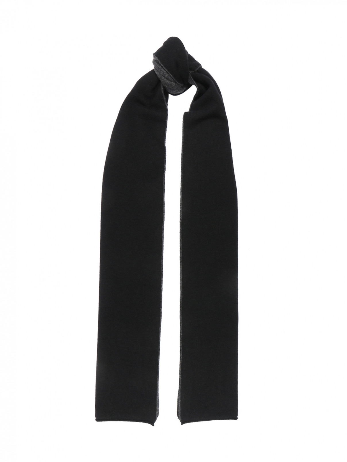 Трикотажный шарф из кашемира Kangra Cashmere  –  Общий вид  – Цвет:  Черный