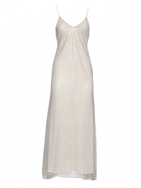 Платье-комбинация с бисером и пайетками - Общий вид