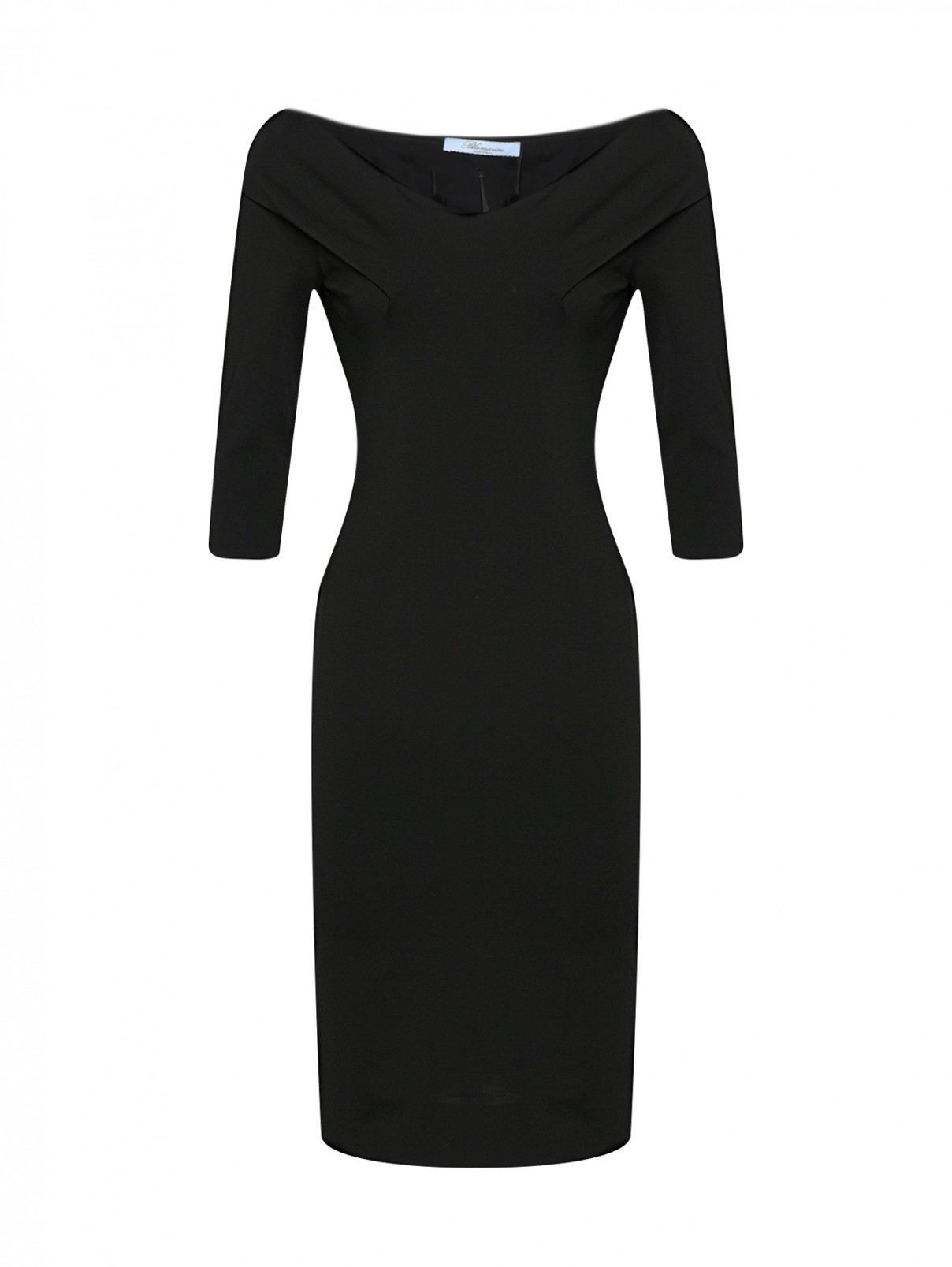 Платье-футляр с широким вырезом Blumarine  –  Общий вид  – Цвет:  Черный