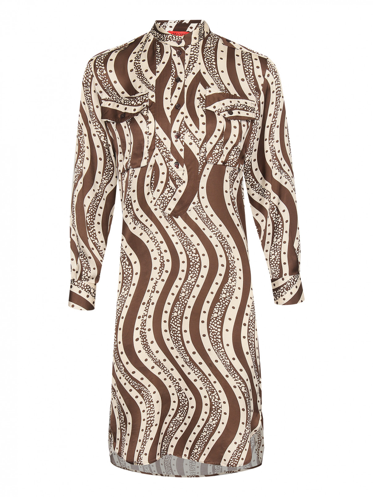 Платье-миди свободного кроя с узором Max&Co  –  Общий вид  – Цвет:  Узор
