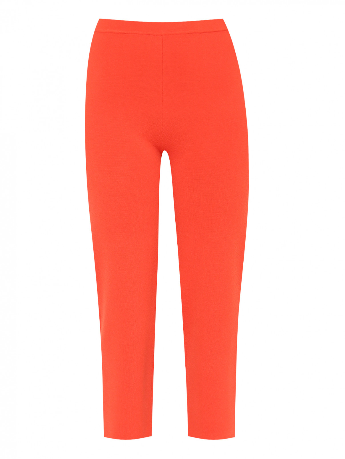 Укороченные брюки из плотного трикотажа на резинке Marina Rinaldi  –  Общий вид  – Цвет:  Оранжевый