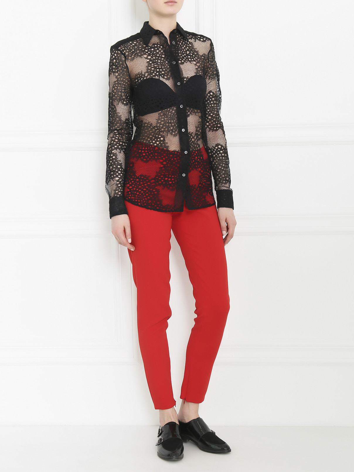 Блуза из кружева Jean Paul Gaultier  –  Модель Общий вид  – Цвет:  Черный