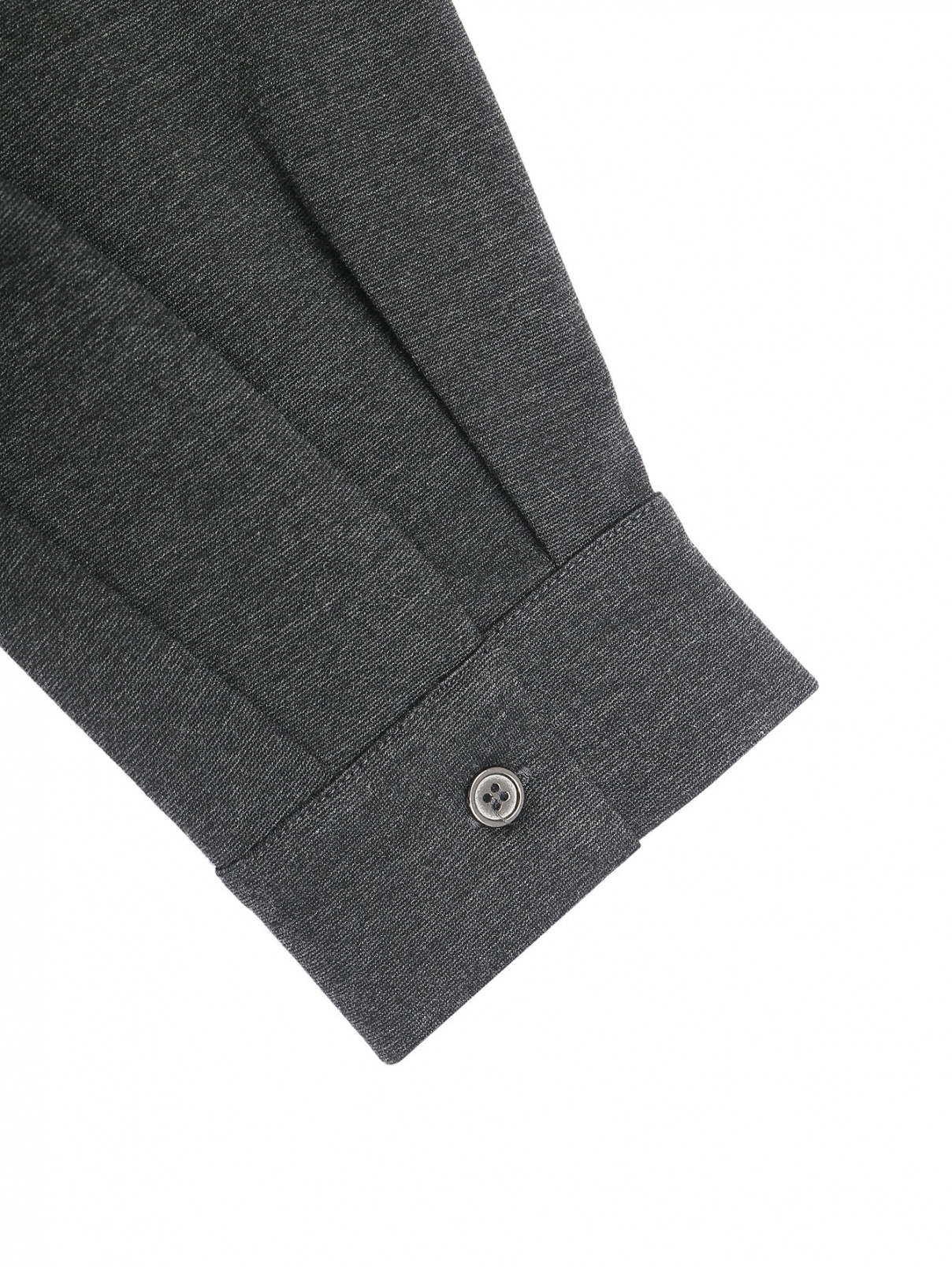 Рубашка из смешанной вискозы с декоративной отделкой Persona by Marina Rinaldi  –  Деталь1  – Цвет:  Серый