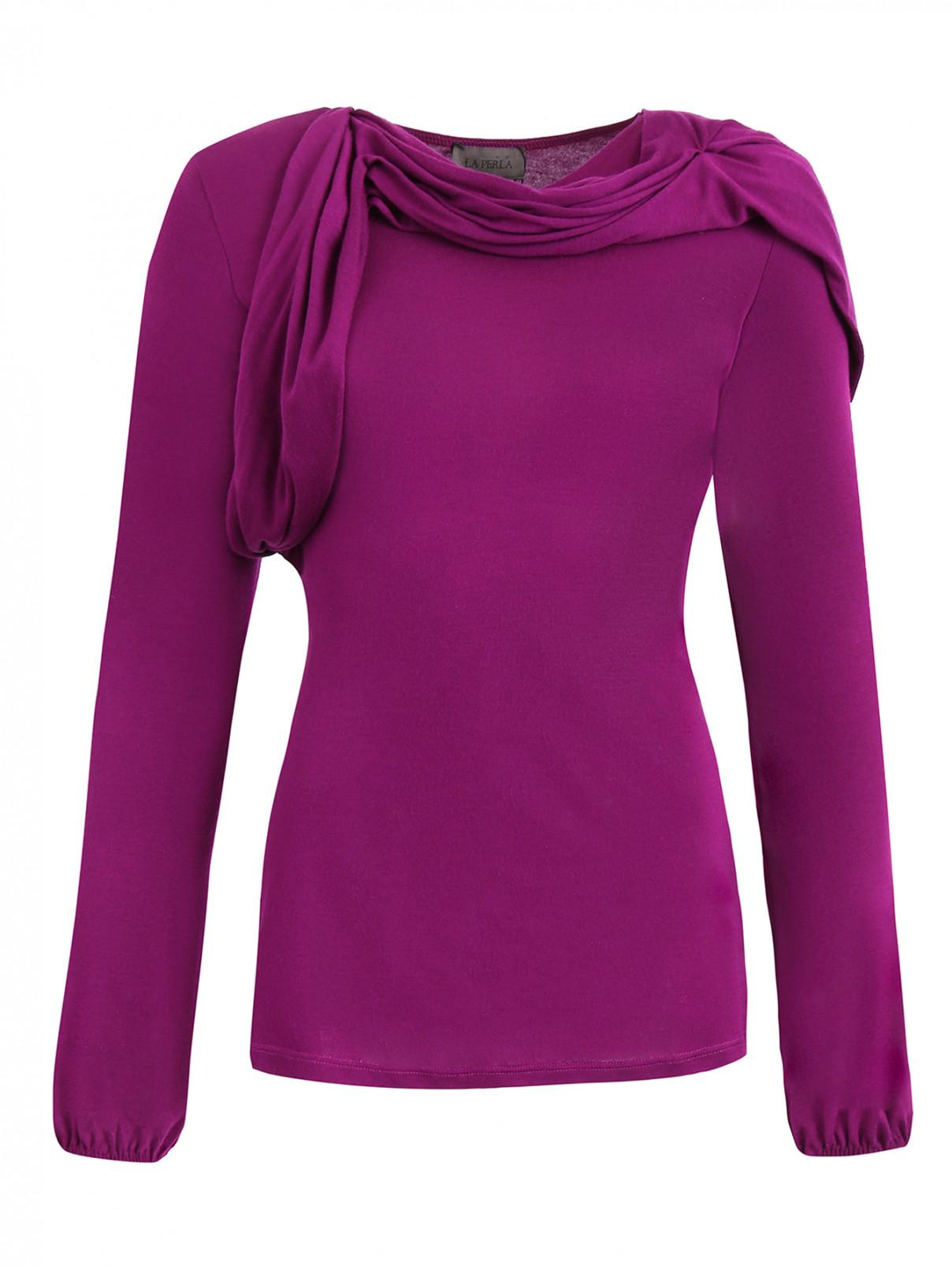 Блуза с драпировкой La Perla  –  Общий вид  – Цвет:  Фиолетовый