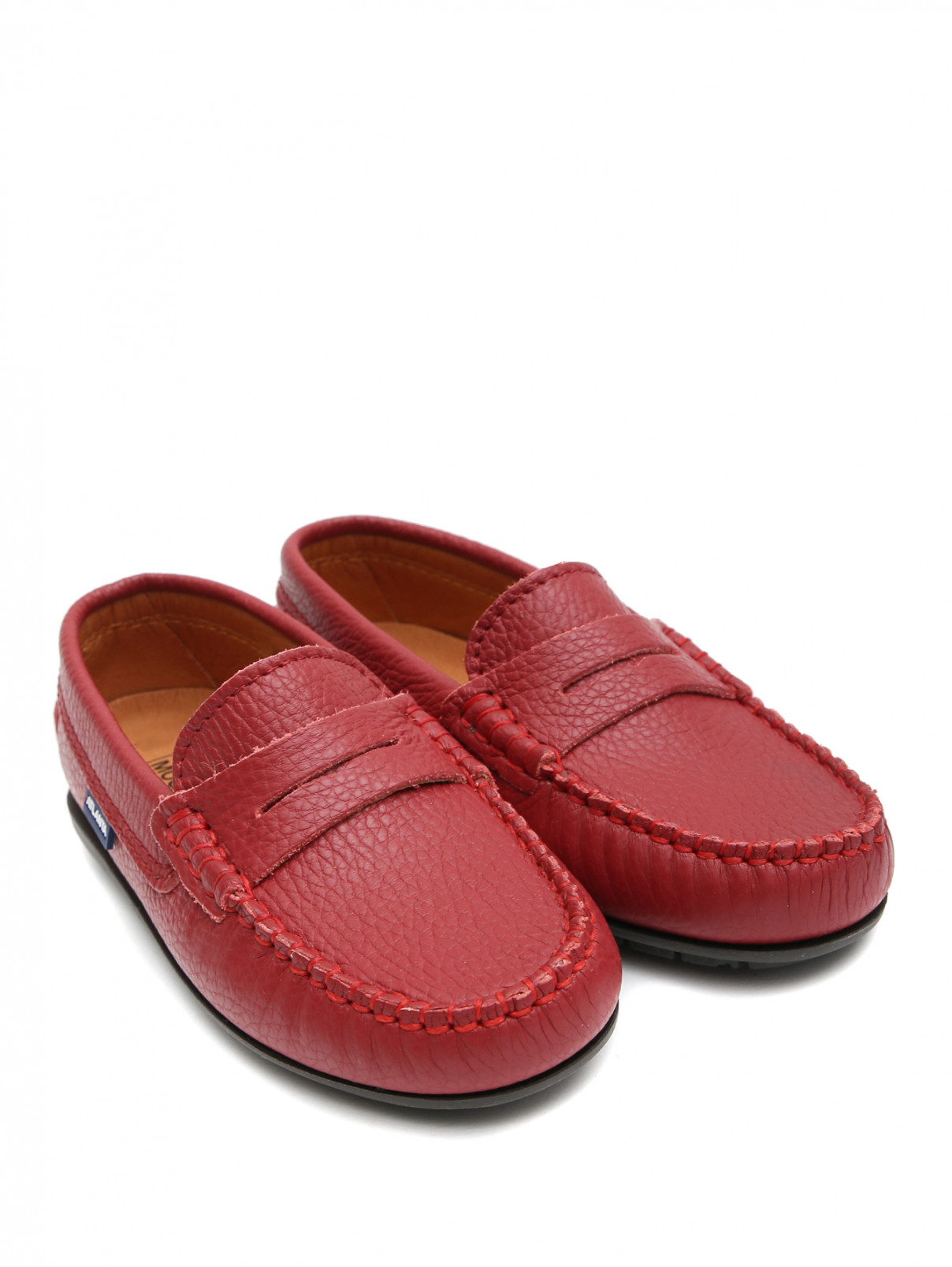 Мокасины классические из кожи Atlanta Mocassin  –  Общий вид  – Цвет:  Красный