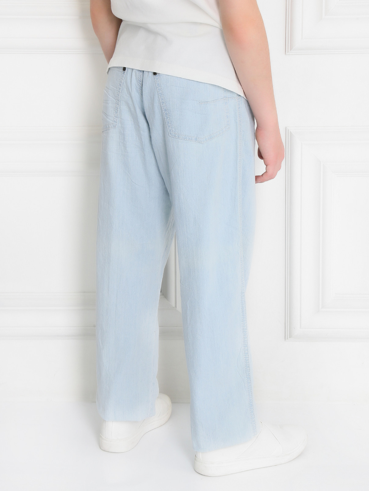 Широкие джинсы из легкого денима I Pinco Pallino  –  Модель Верх-Низ1  – Цвет:  Синий
