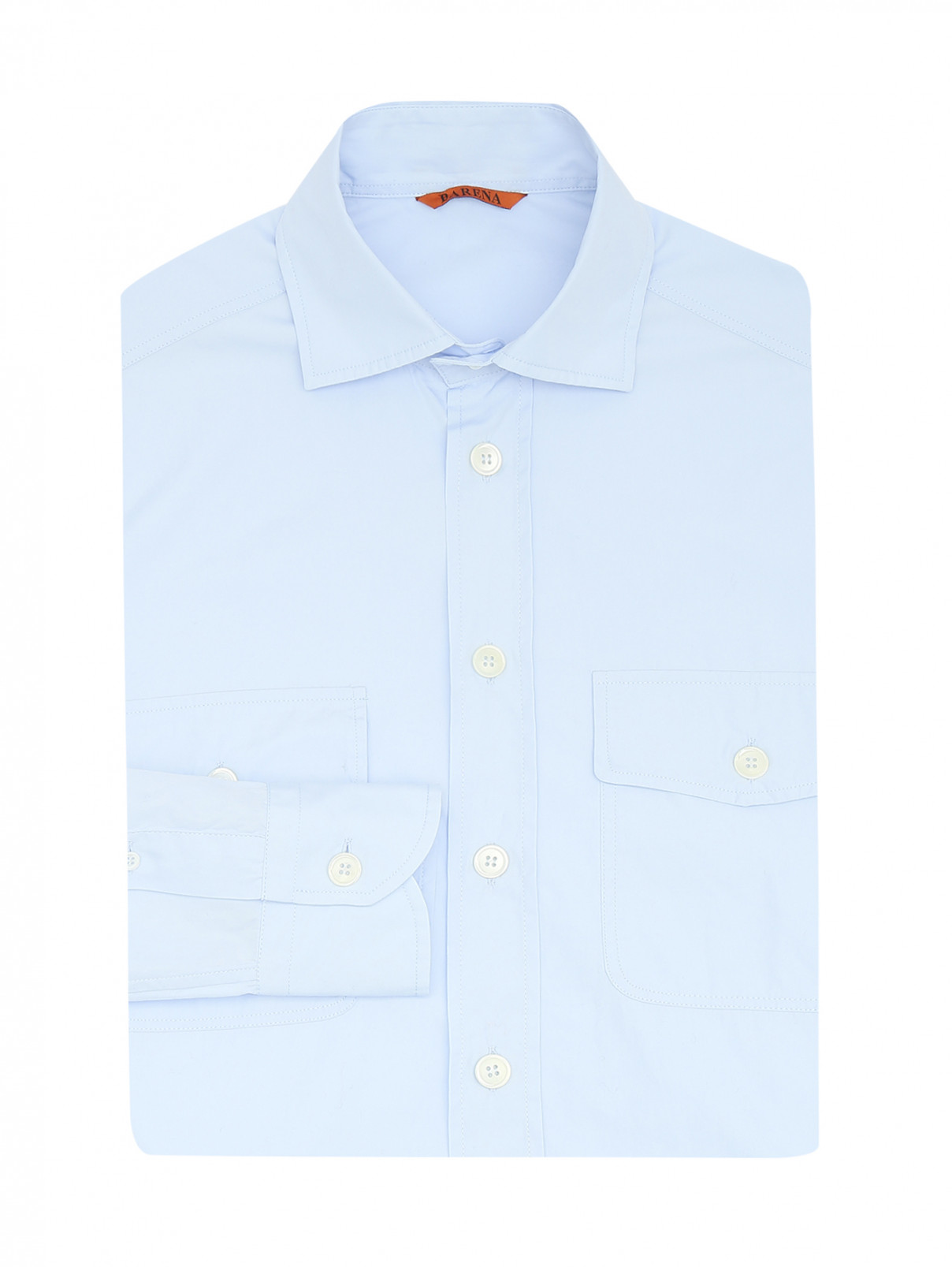 Рубашка из хлопка Barena  –  Общий вид  – Цвет:  Синий