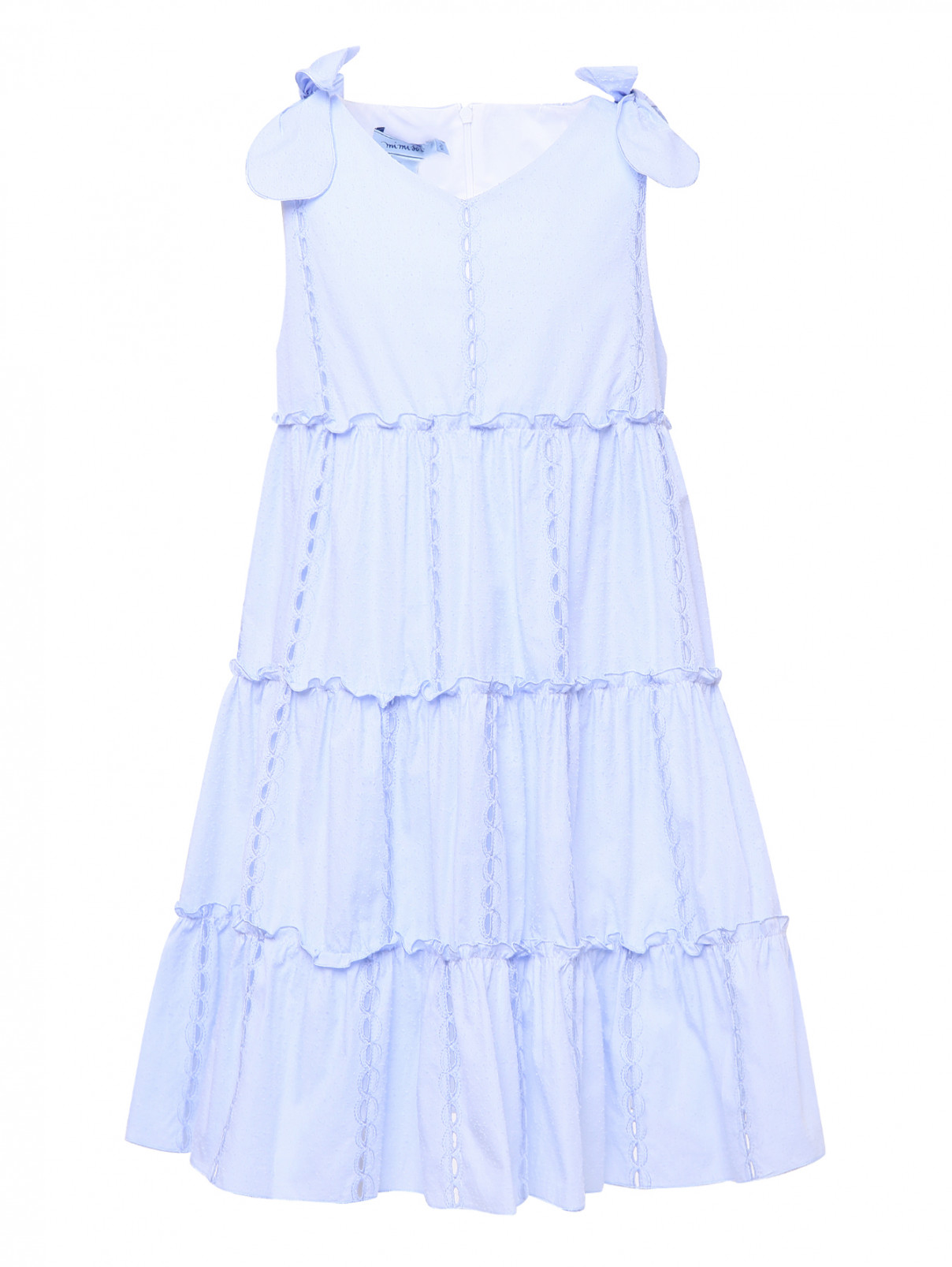 Платье с V-образной горловиной MiMiSol  –  Общий вид  – Цвет:  Синий