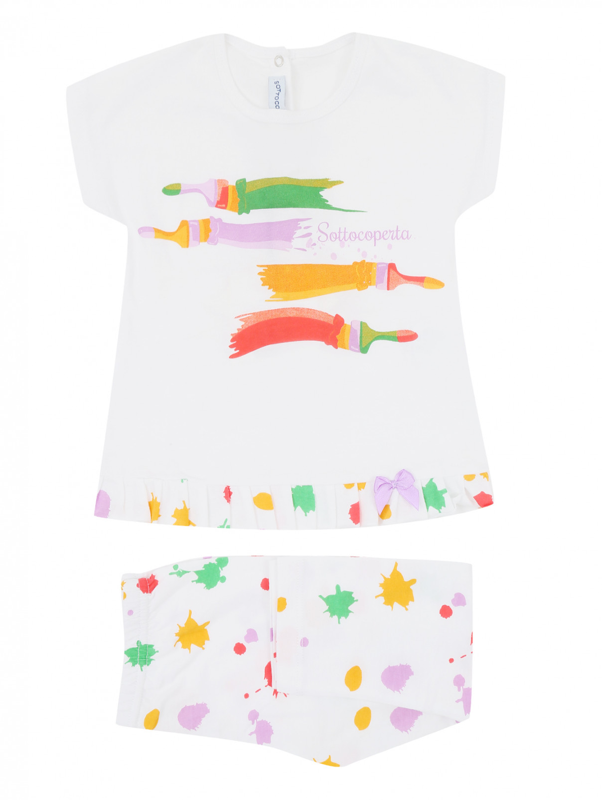 Пижама из хлопка с принтом Picoti&Picota  –  Общий вид  – Цвет:  Мультиколор