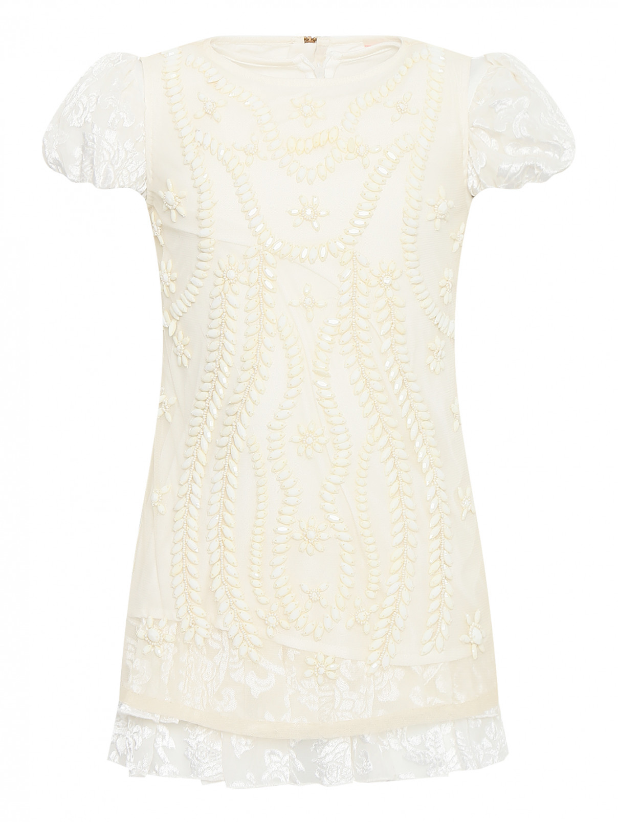 Платье с аппликацией Quis Quis  –  Общий вид  – Цвет:  Белый