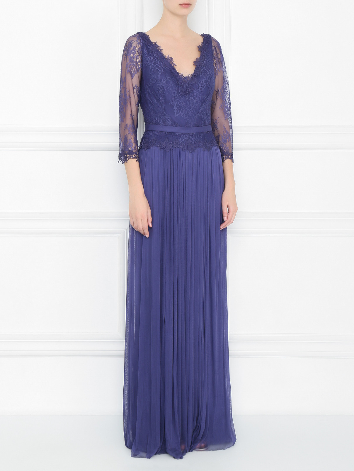 Платье-макси с кружевным узором Rosa Clara  –  МодельВерхНиз  – Цвет:  Фиолетовый