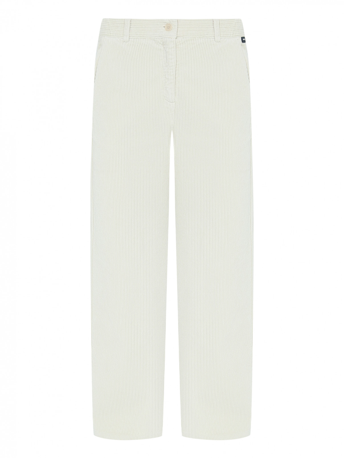 Широкие брюки из крупного вельвета Aspesi  –  Общий вид  – Цвет:  Белый