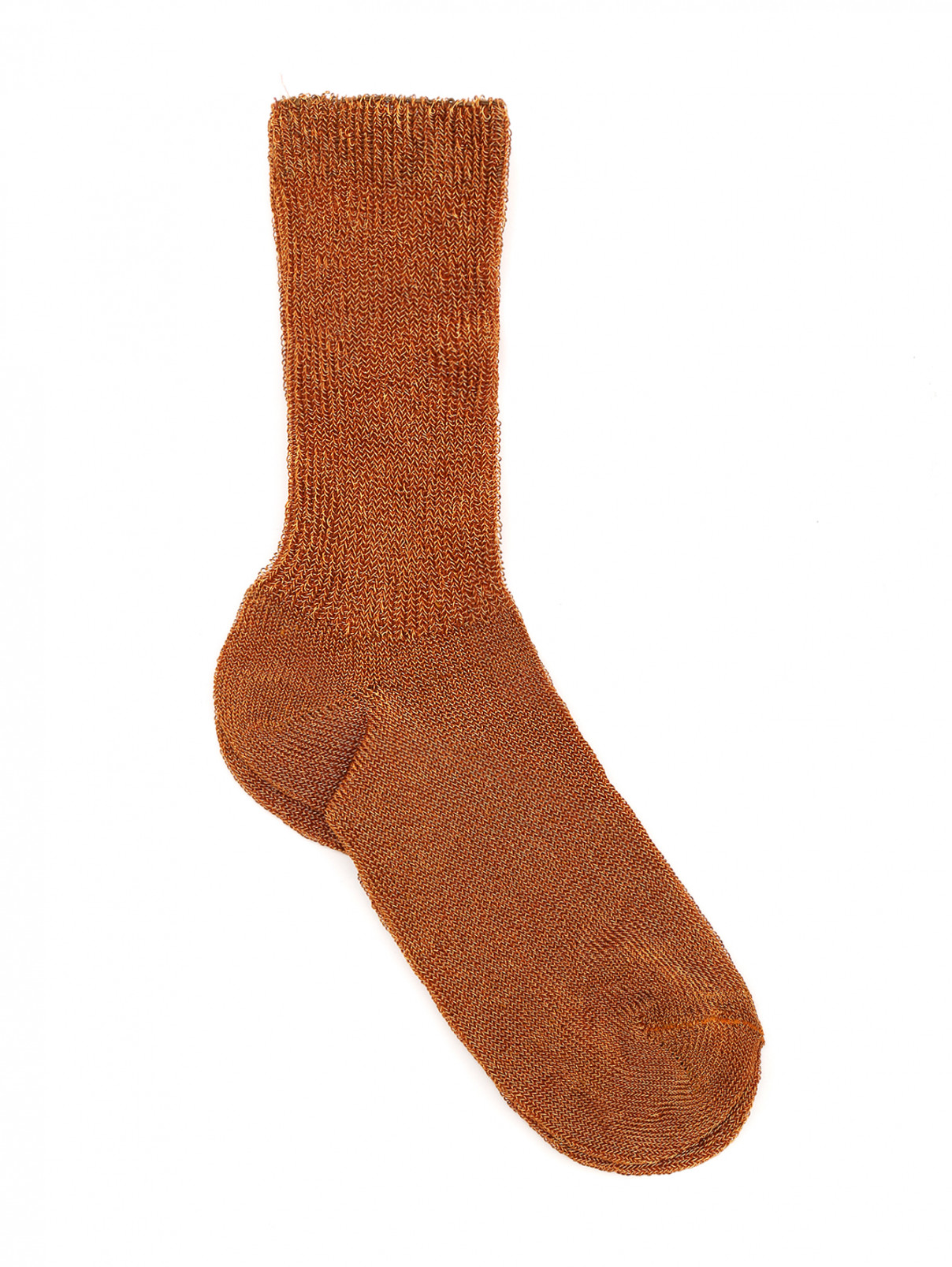 Носки с контрастной вставкой ALTO MILANO  –  Общий вид  – Цвет:  Оранжевый