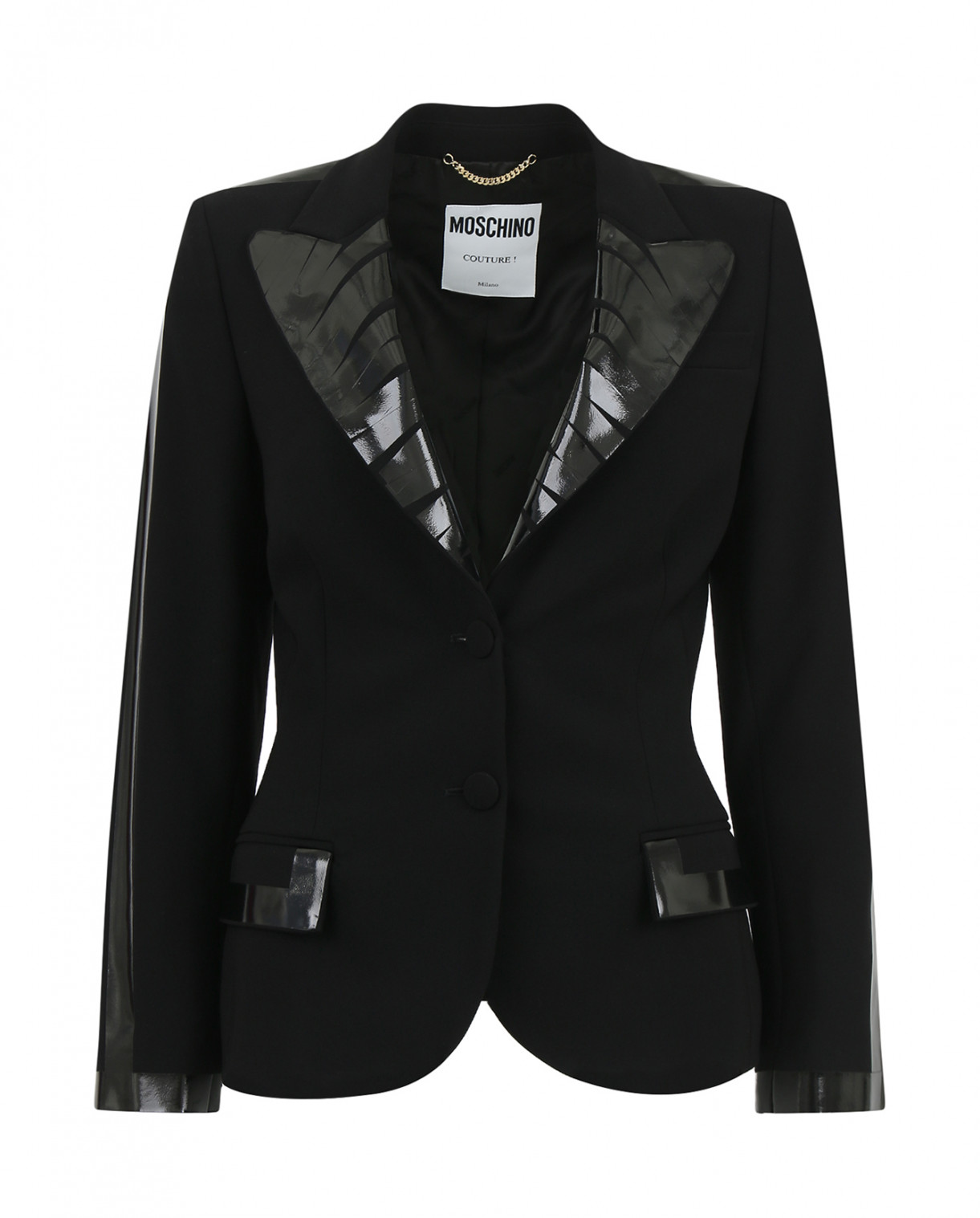 Однобортный жакет Moschino Couture  –  Общий вид  – Цвет:  Черный